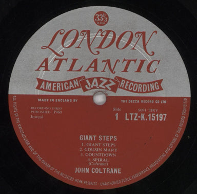 John Coltrane Giant Steps - 1st UK vinyl LP album (LP record) JCOLPGI577254