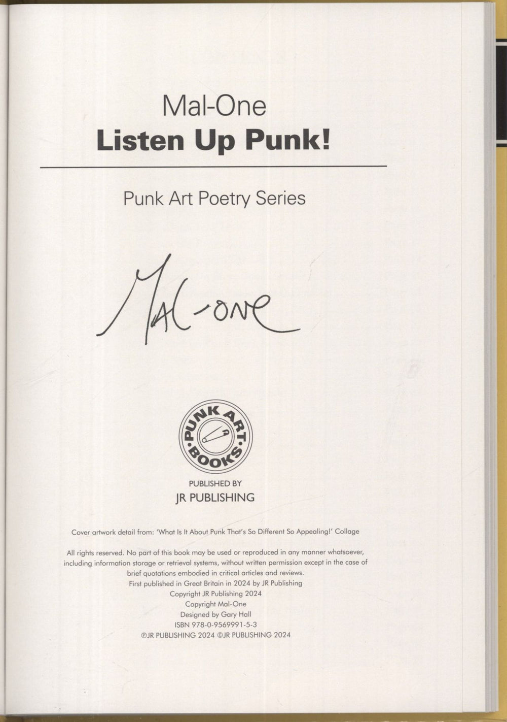 MAL-ONE Listen Up Punk! - Punk Art Poetry Series UK book 9780956999153
