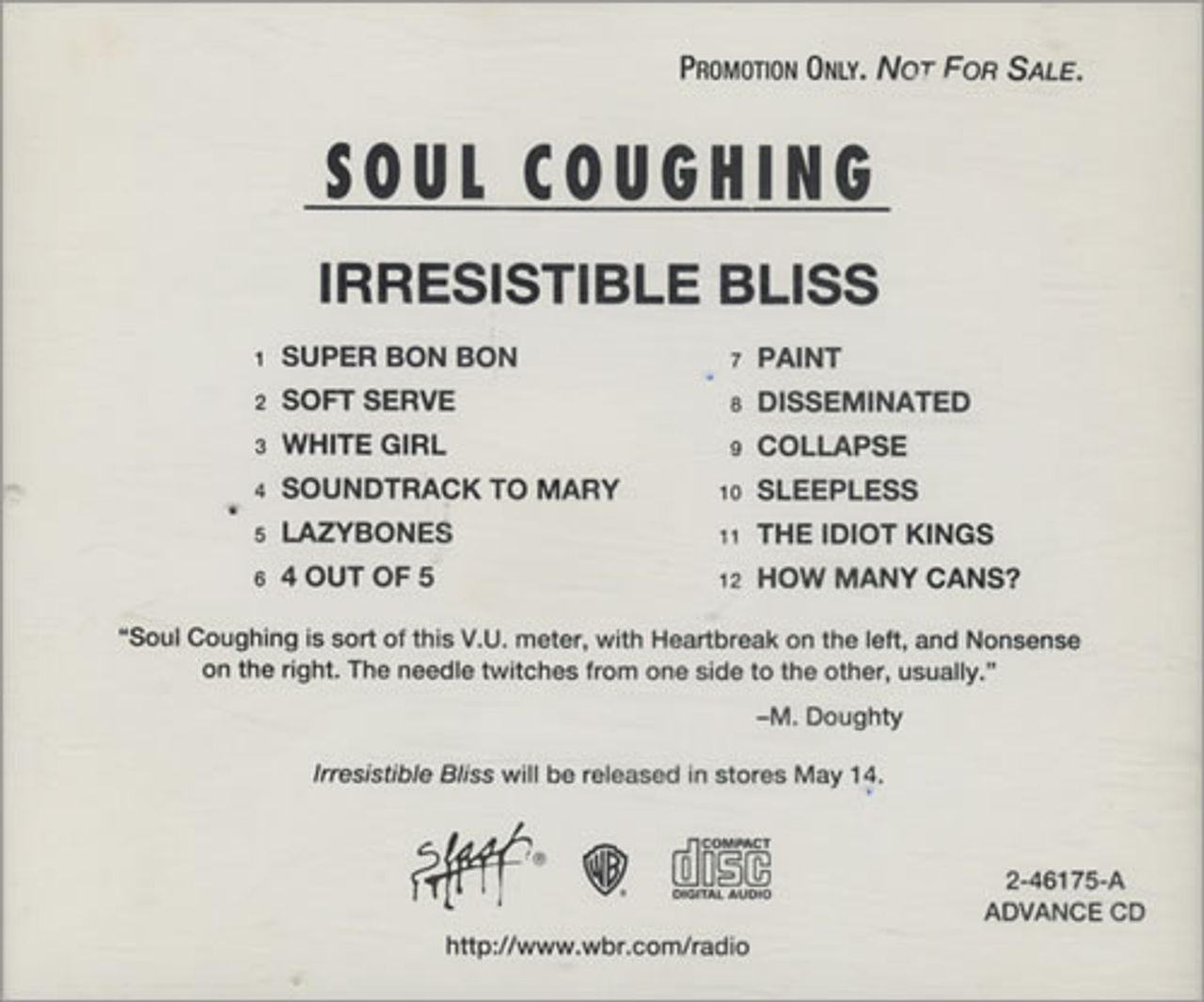 Soul Coughing Irresistible Bliss US Promo CD album — RareVinyl.com