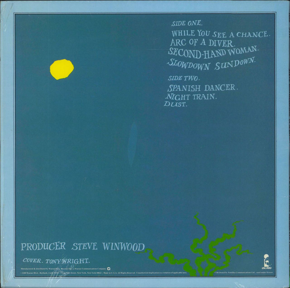 Steve Winwood Arc Of A Diver - shrink US vinyl LP album (LP record)
