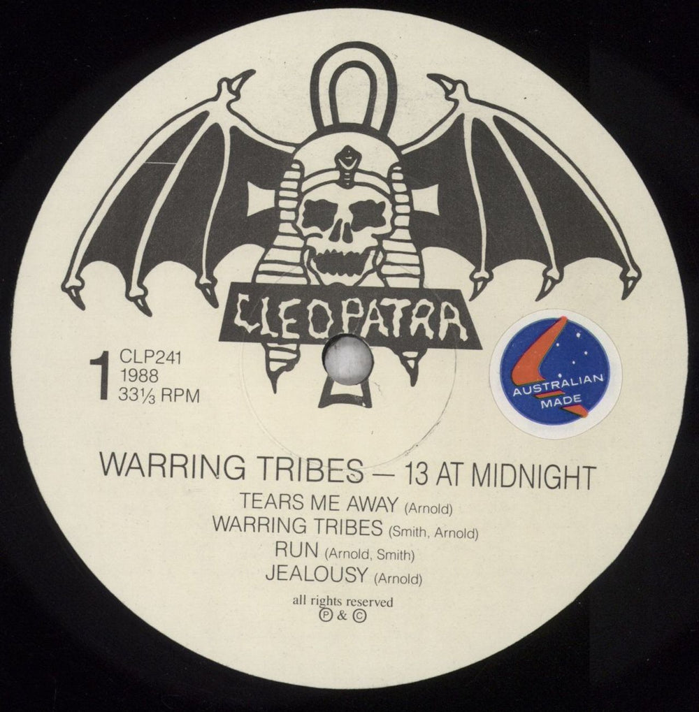 13 At Midnight Warring Tribes Australian vinyl LP album (LP record) 74LLPWA843926