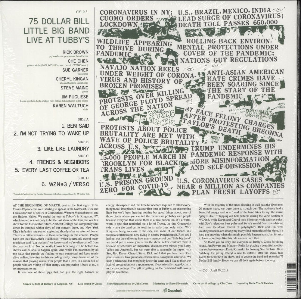 75 Dollar Bill Little Big Band Live At Tubby's US 2-LP vinyl record set (Double LP Album) 600197610312