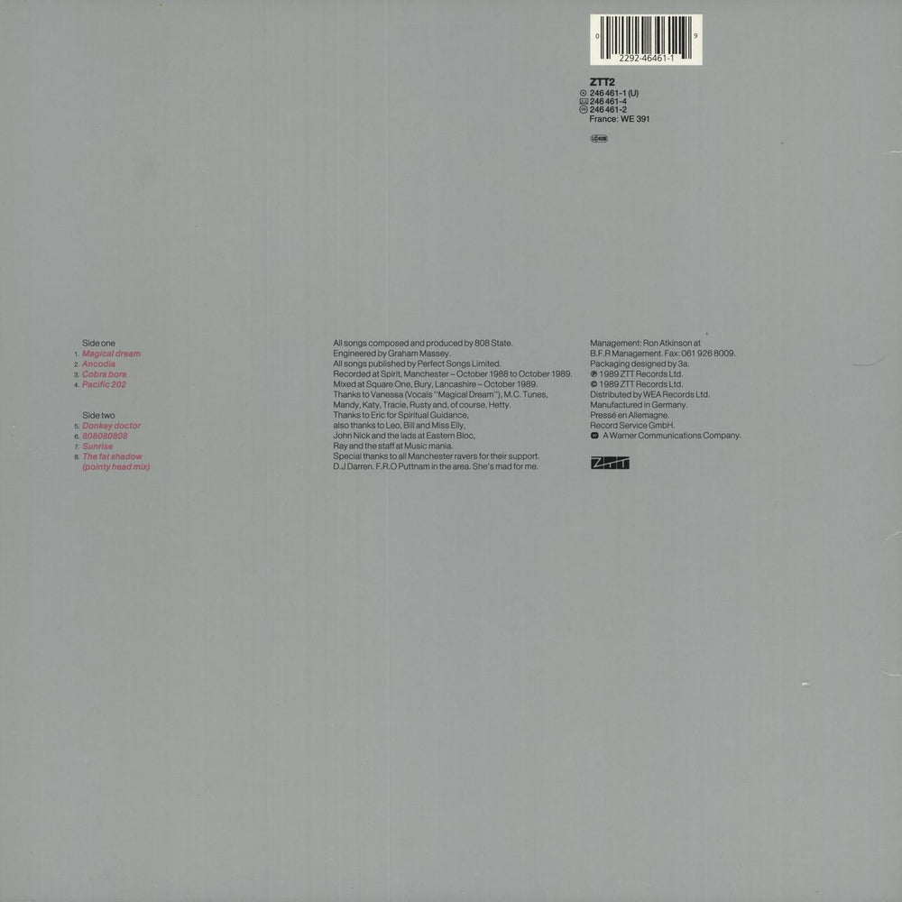 808 State 90 (Ninety) - Stickered Sleeve UK vinyl LP album (LP record) 022924646119