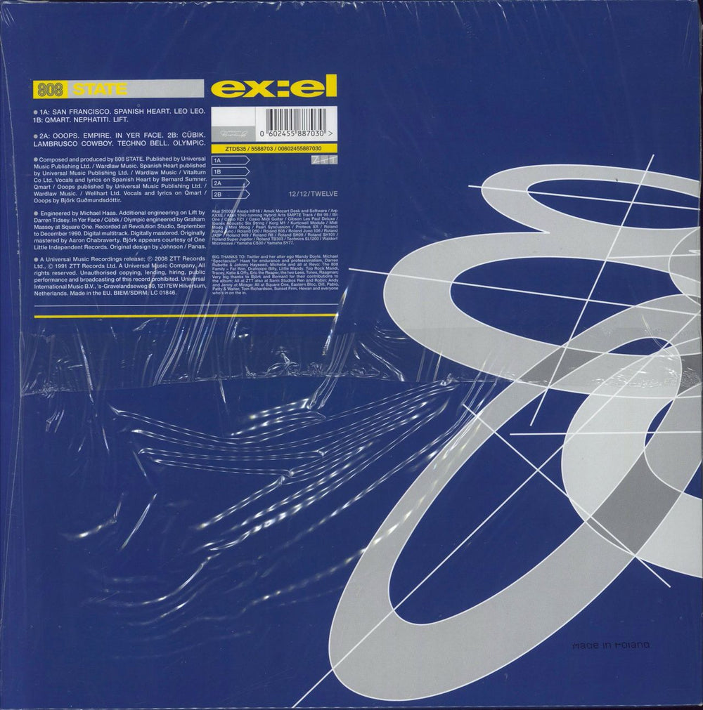 808 State Ex:El - Blue Vinyl - Shrink German 2-LP vinyl record set (Double LP Album) 602455887030