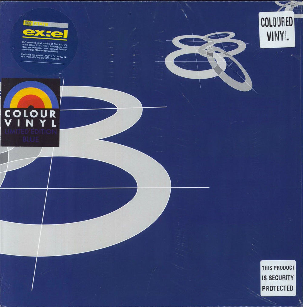 808 State Ex:El - Blue Vinyl - Shrink German 2-LP vinyl record set (Double LP Album) ZTDS35