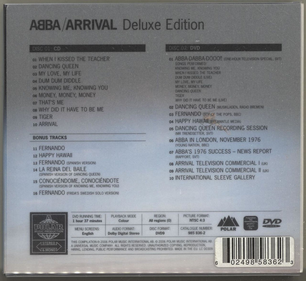 Abba Arrival - Deluxe Edition UK 2-disc CD/DVD set ABB2DAR652073