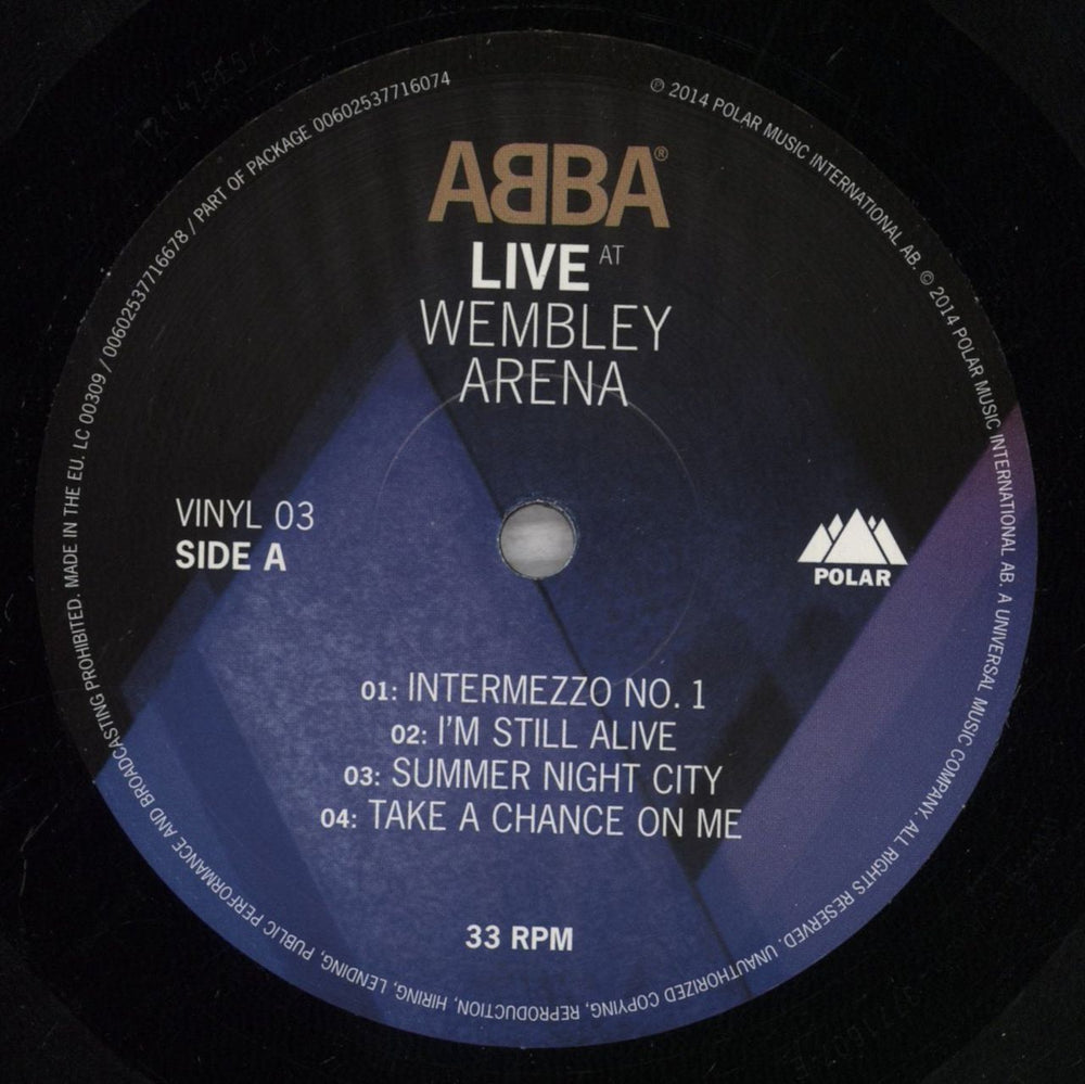 Abba Live At Wembley Arena - 180 Gram Vinyl - EX UK 3-LP vinyl record set (Triple LP Album) ABB3LLI846127