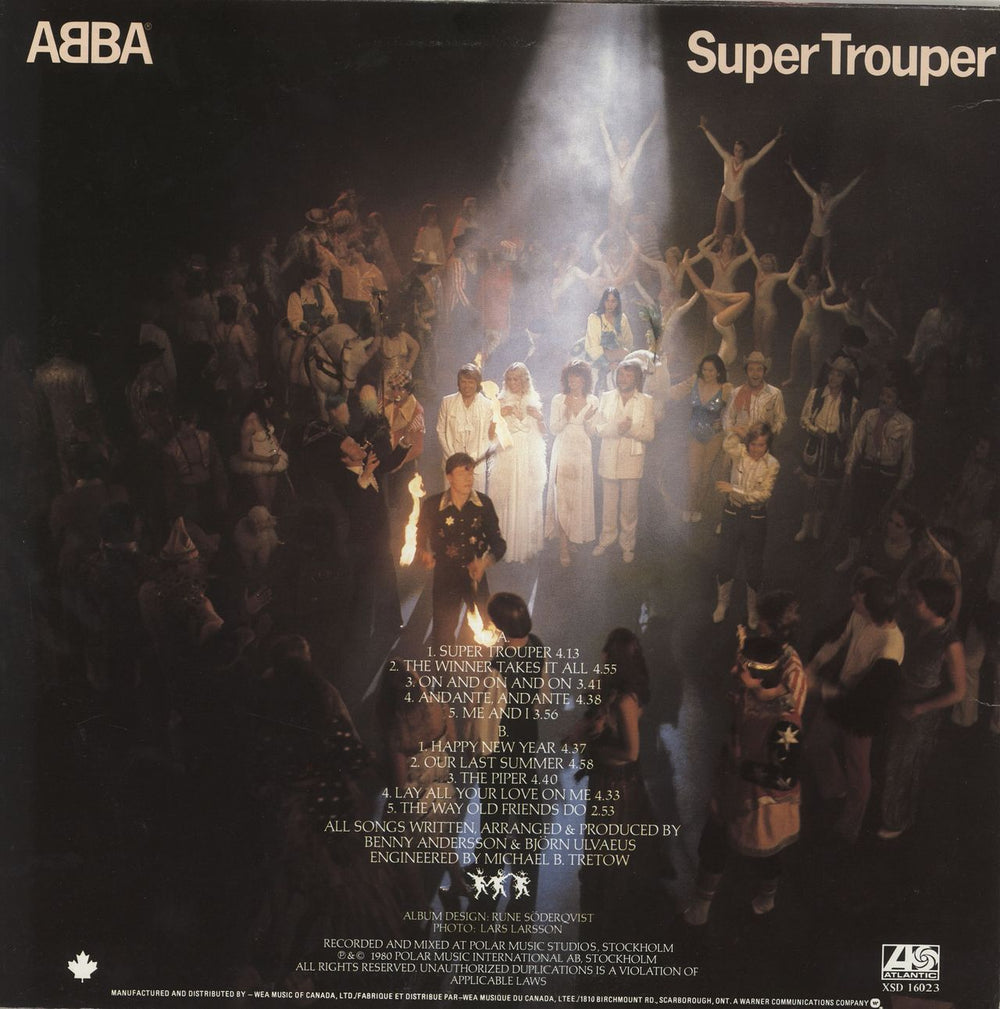 Abba Super Trouper Canadian vinyl LP album (LP record)