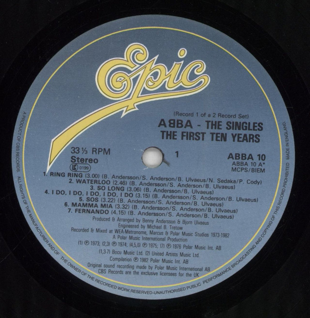 Abba The Singles - The First Ten Years + Hype Sticker - EX UK 2-LP vinyl record set (Double LP Album) ABB2LTH750794