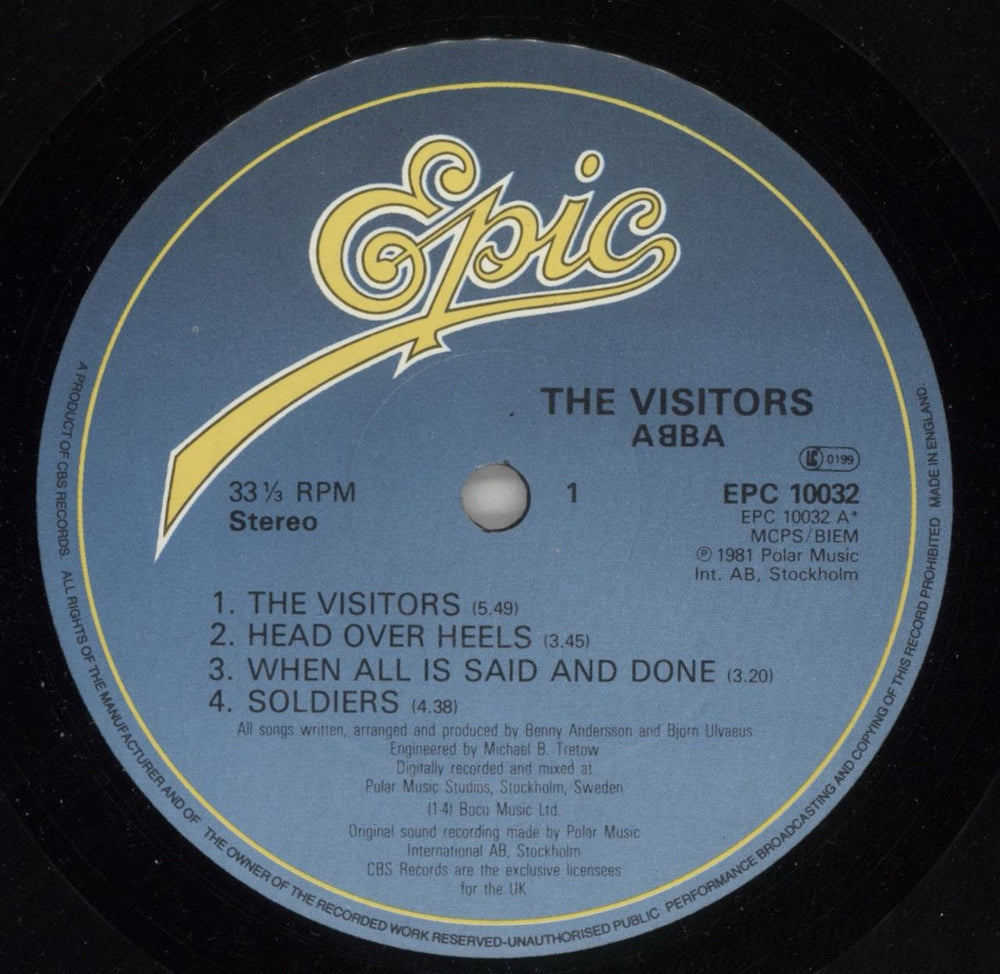 Abba The Visitors + merch insert - Shrink UK vinyl LP album (LP record) ABBLPTH864662