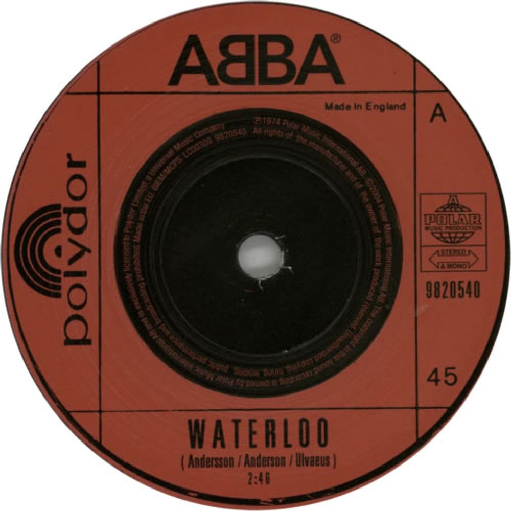 Abba Waterloo - 30th Anniversary Edition UK 7" vinyl single (7 inch record / 45) ABB07WA284839