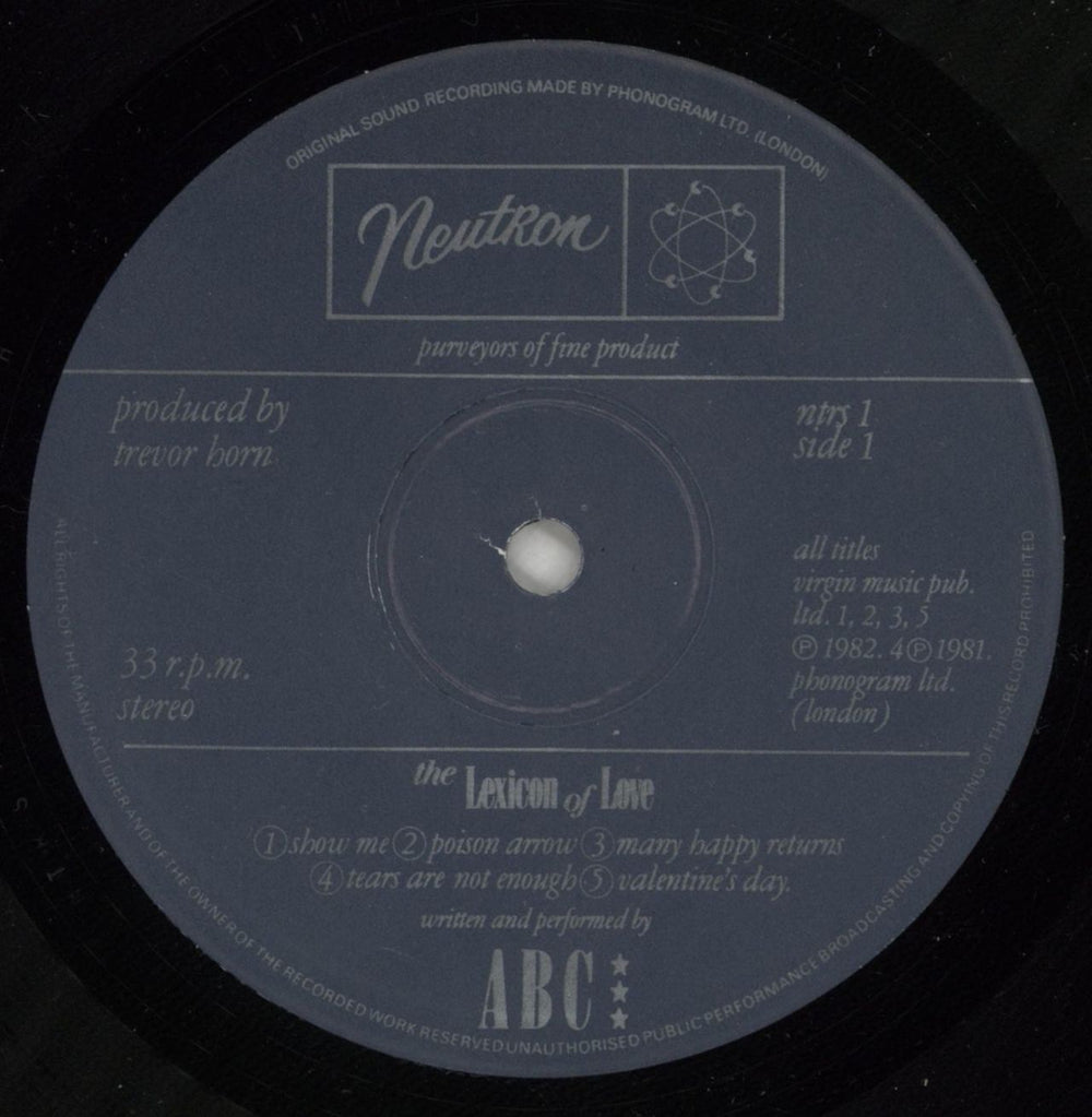 ABC The Lexicon Of Love + Inner  VG Sleeve UK vinyl LP album (LP record) ABCLPTH870007
