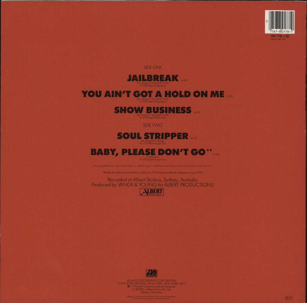 AC/DC '74 Jailbreak German 12" vinyl single (12 inch record / Maxi-single)