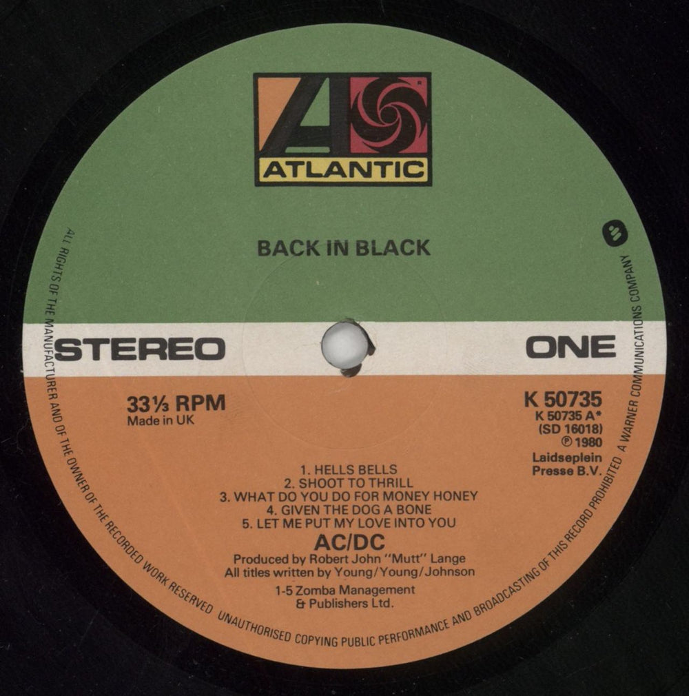 AC/DC Back In Black - 1st - EX UK vinyl LP album (LP record) ACDLPBA575453