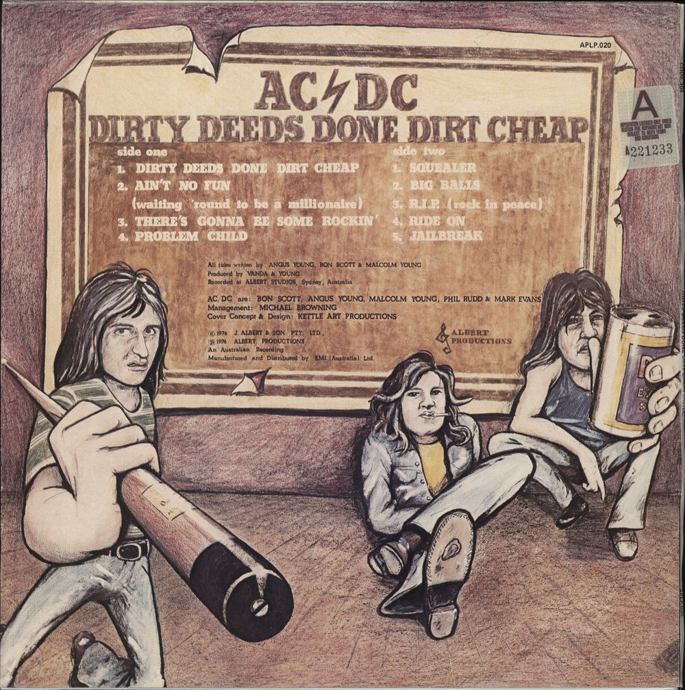 AC/DC Dirty Deeds Done Cheap - 4th Australian vinyl LP album (LP record)