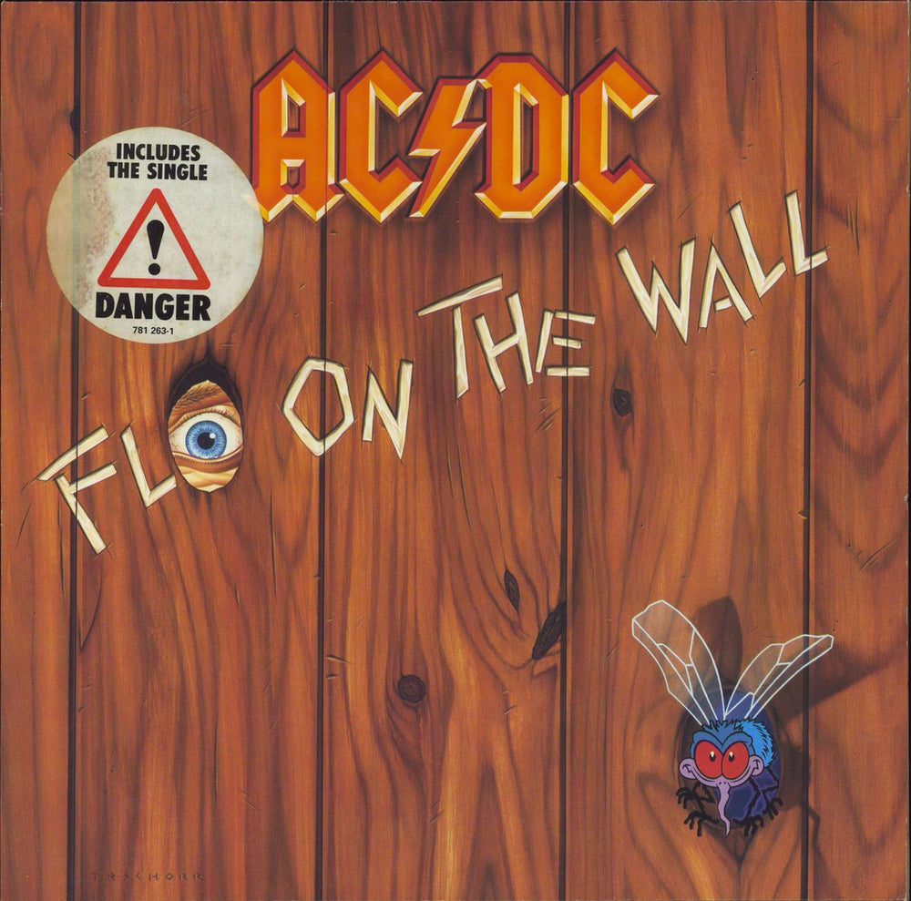 AC/DC Fly On The Wall - Hype Stickered + Inner German vinyl LP album (LP record) 781263-1