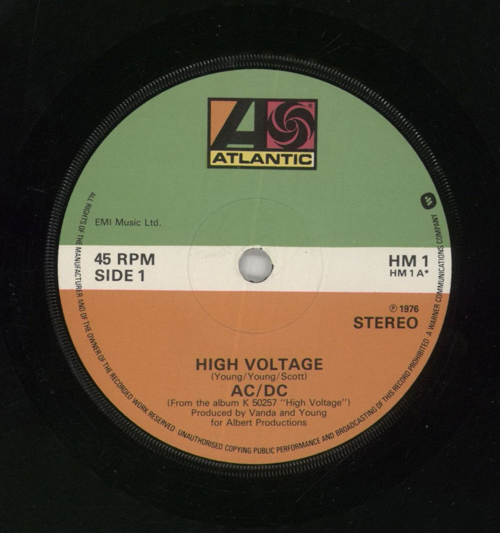 AC/DC High Voltage Live + p/s UK 7" vinyl single (7 inch record / 45)