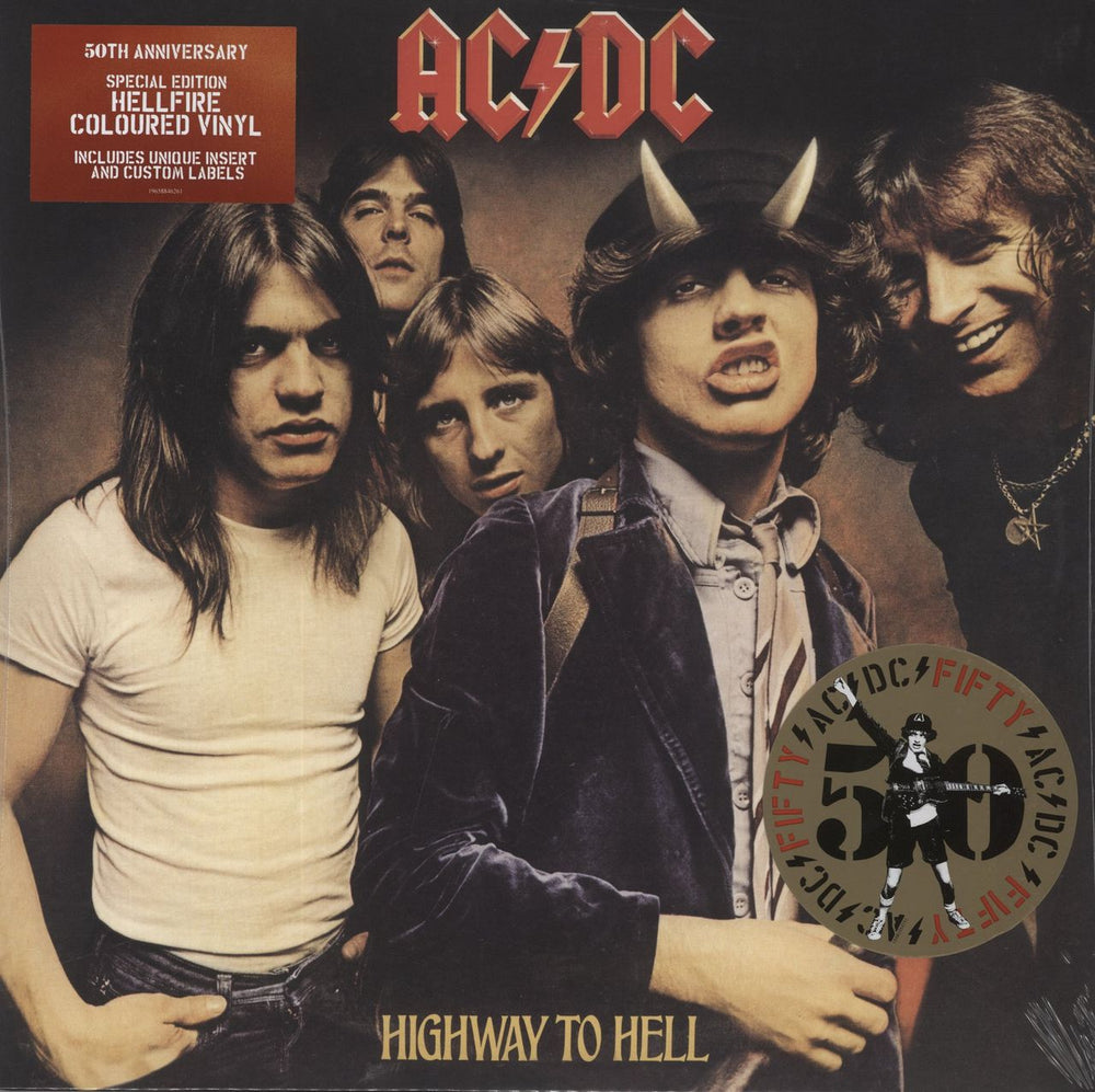 AC/DC Highway To Hell - 'Hellfire' Red & Orange Vinyl 50th Anniversary Edition - Sealed UK vinyl LP album (LP record) 19658846261