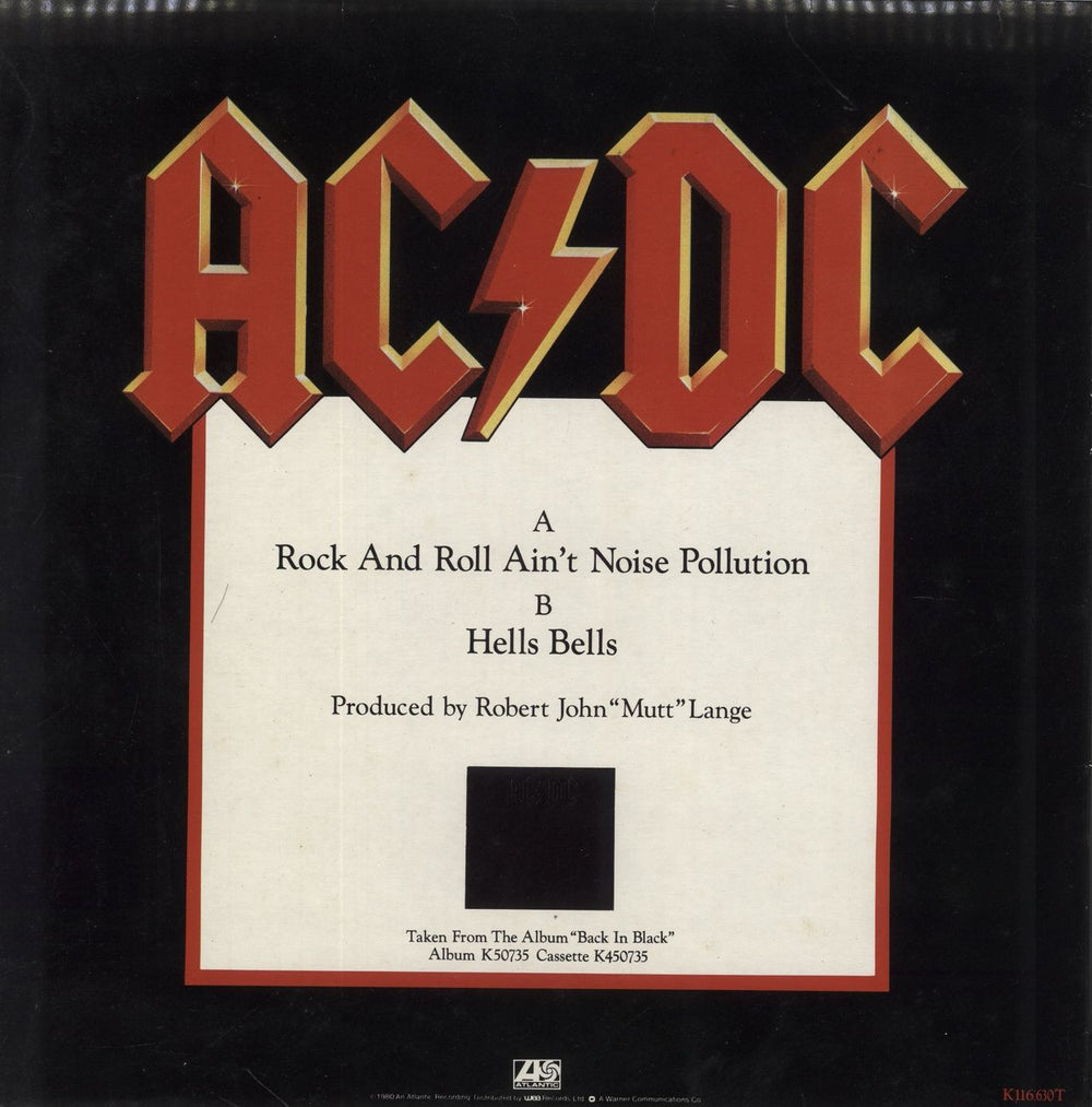 AC/DC Rock And Roll Ain't Noise Pollution UK 12" vinyl single (12 inch record / Maxi-single)