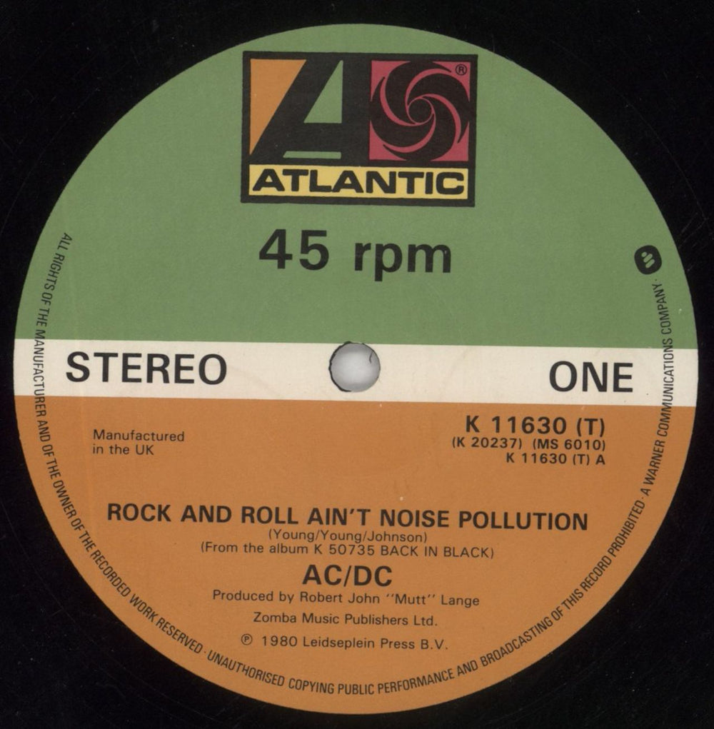 AC/DC Rock And Roll Ain't Noise Pollution UK 12" vinyl single (12 inch record / Maxi-single) ACD12RO33888