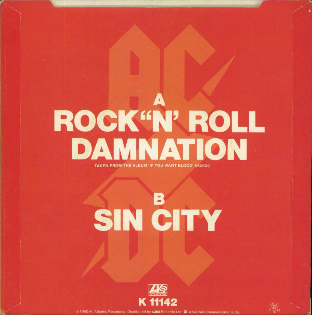 AC/DC Rock N Roll Damnation - 2nd UK 7" vinyl single (7 inch record / 45)