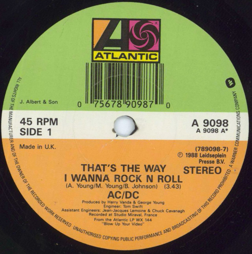 AC/DC That's The Way I Wanna Rock N Roll UK 7" vinyl single (7 inch record / 45) ACD07TH39732