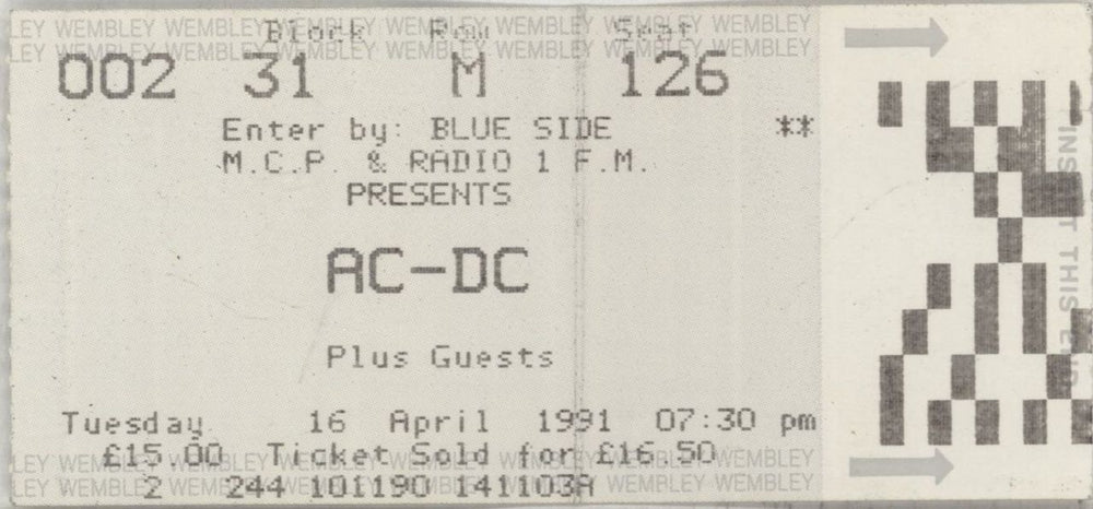 AC/DC The Razors Edge Tour 1990/91 + Ticket Stub UK tour programme ACDTRTH595541