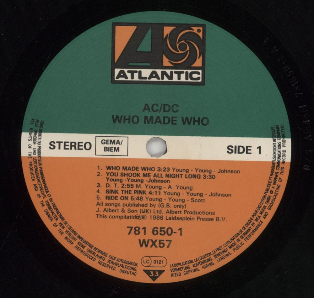 AC/DC Who Made Who - EX UK vinyl LP album (LP record) ACDLPWH671241
