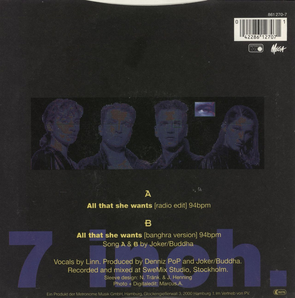 Ace Of Base All That She Wants German 7" vinyl single (7 inch record / 45) 042286127071