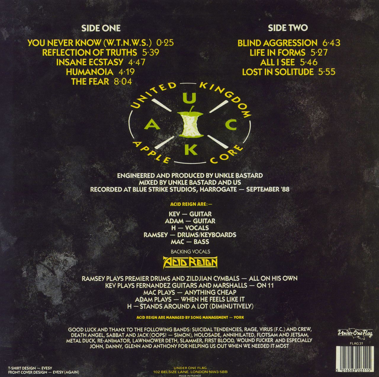 Acid Reign The Fear UK Vinyl LP — RareVinyl.com