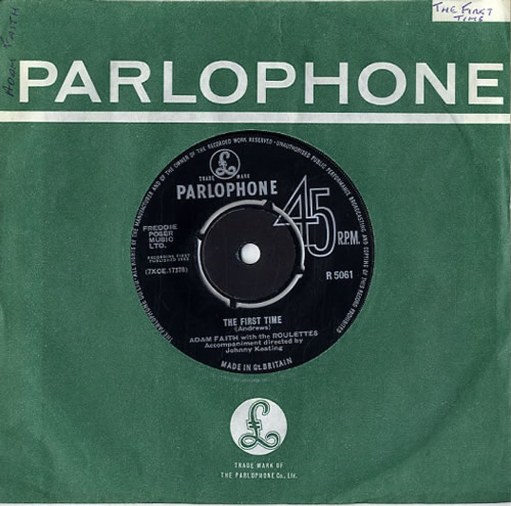 Adam Faith The First Time UK 7" vinyl single (7 inch record / 45) R5061