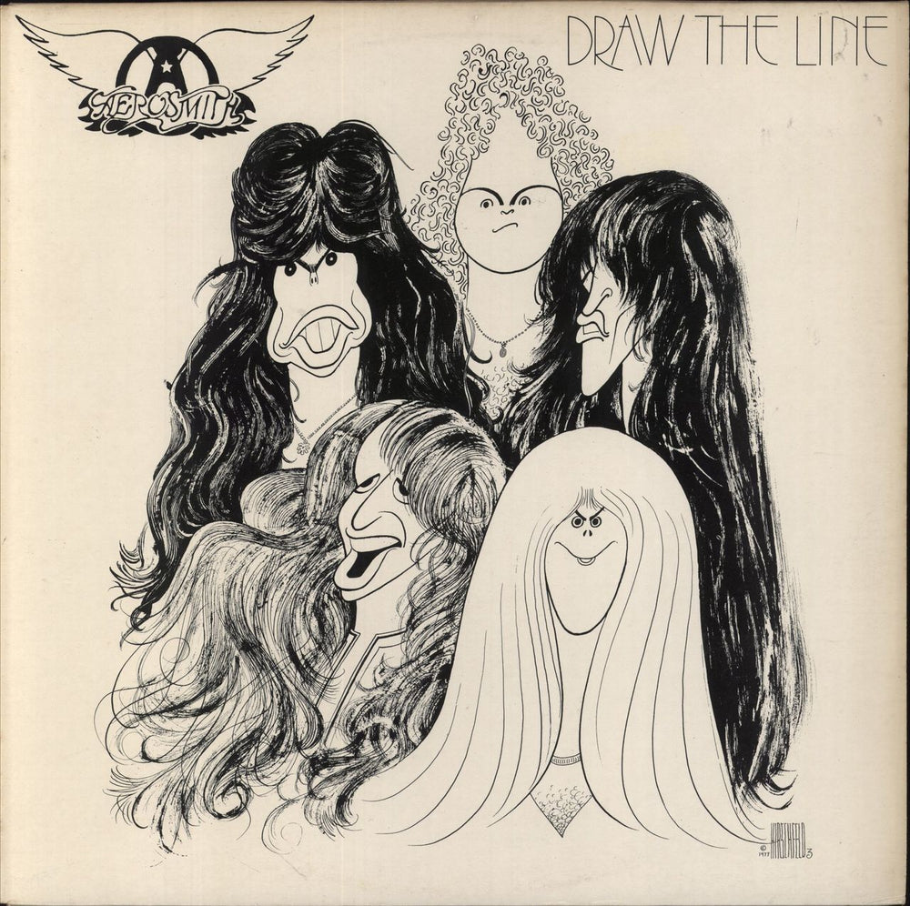 Aerosmith Draw The Line + Insert UK vinyl LP album (LP record) 82147