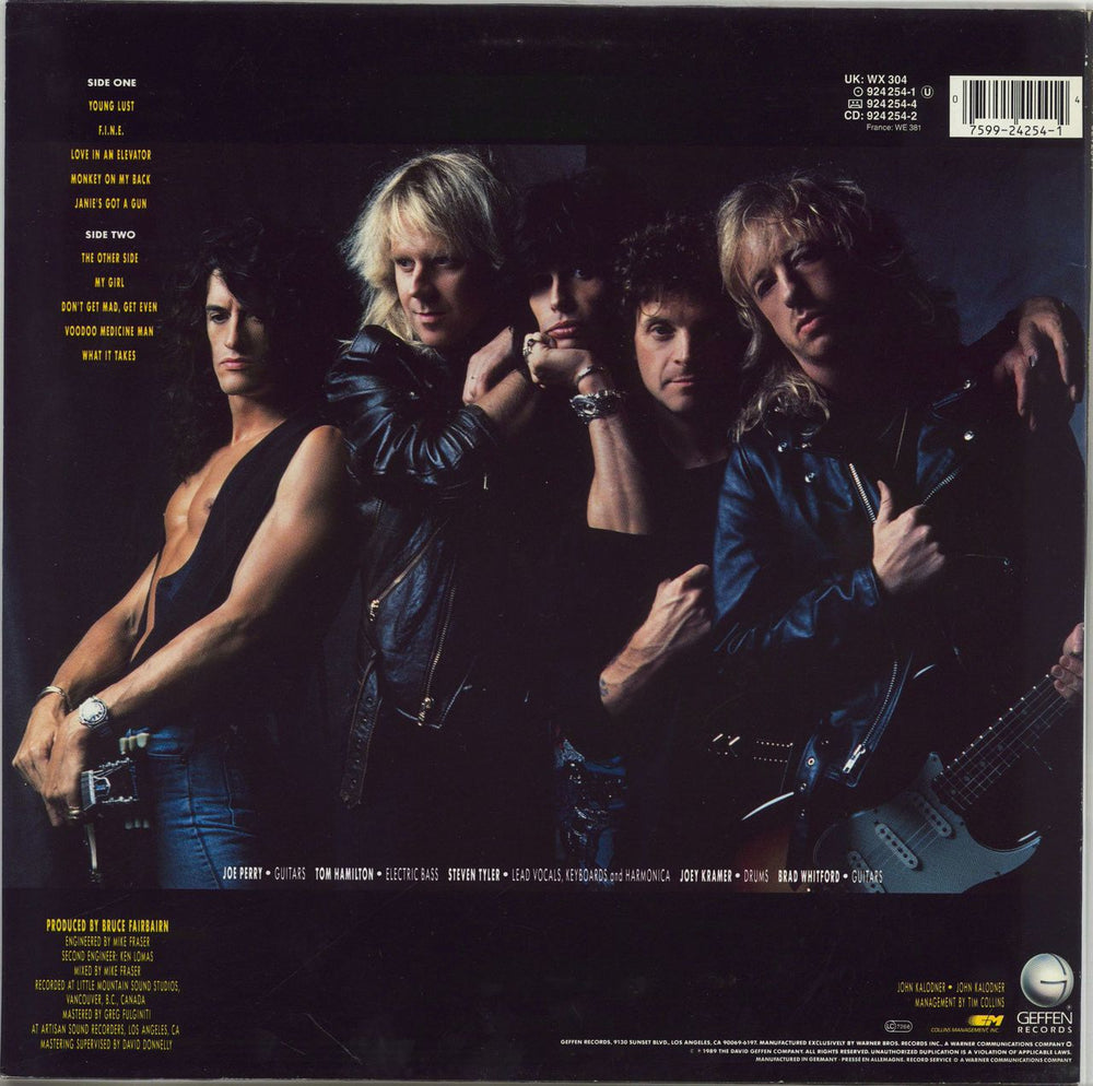 Aerosmith Pump UK vinyl LP album (LP record) 075992425414