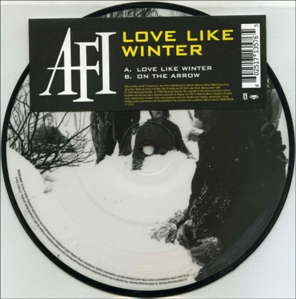 AFI Love Like Winter UK 7" vinyl picture disc (7 inch picture disc single) 1713576