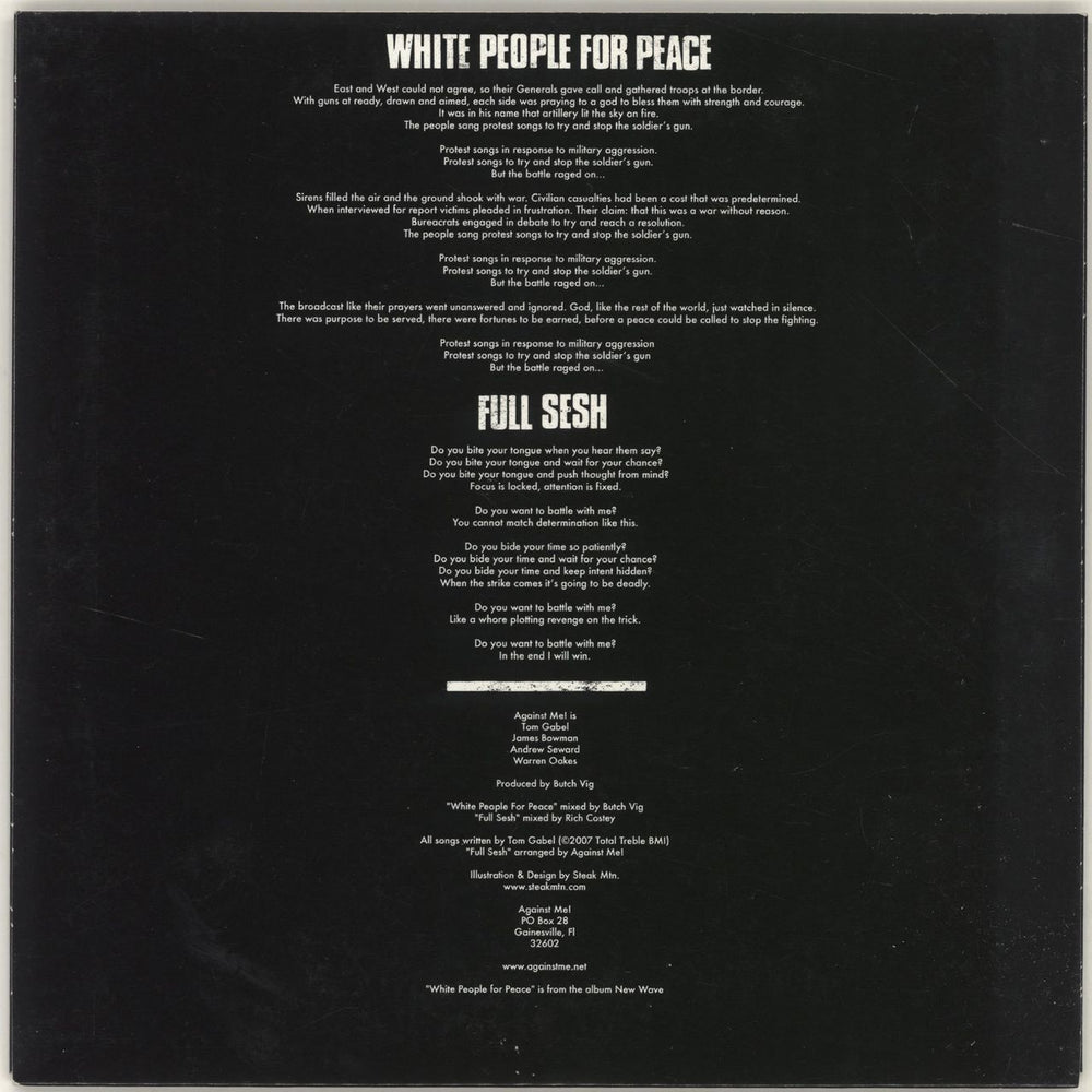 Against Me! White People For Peace US 7" vinyl single (7 inch record / 45) AKG07WH689131