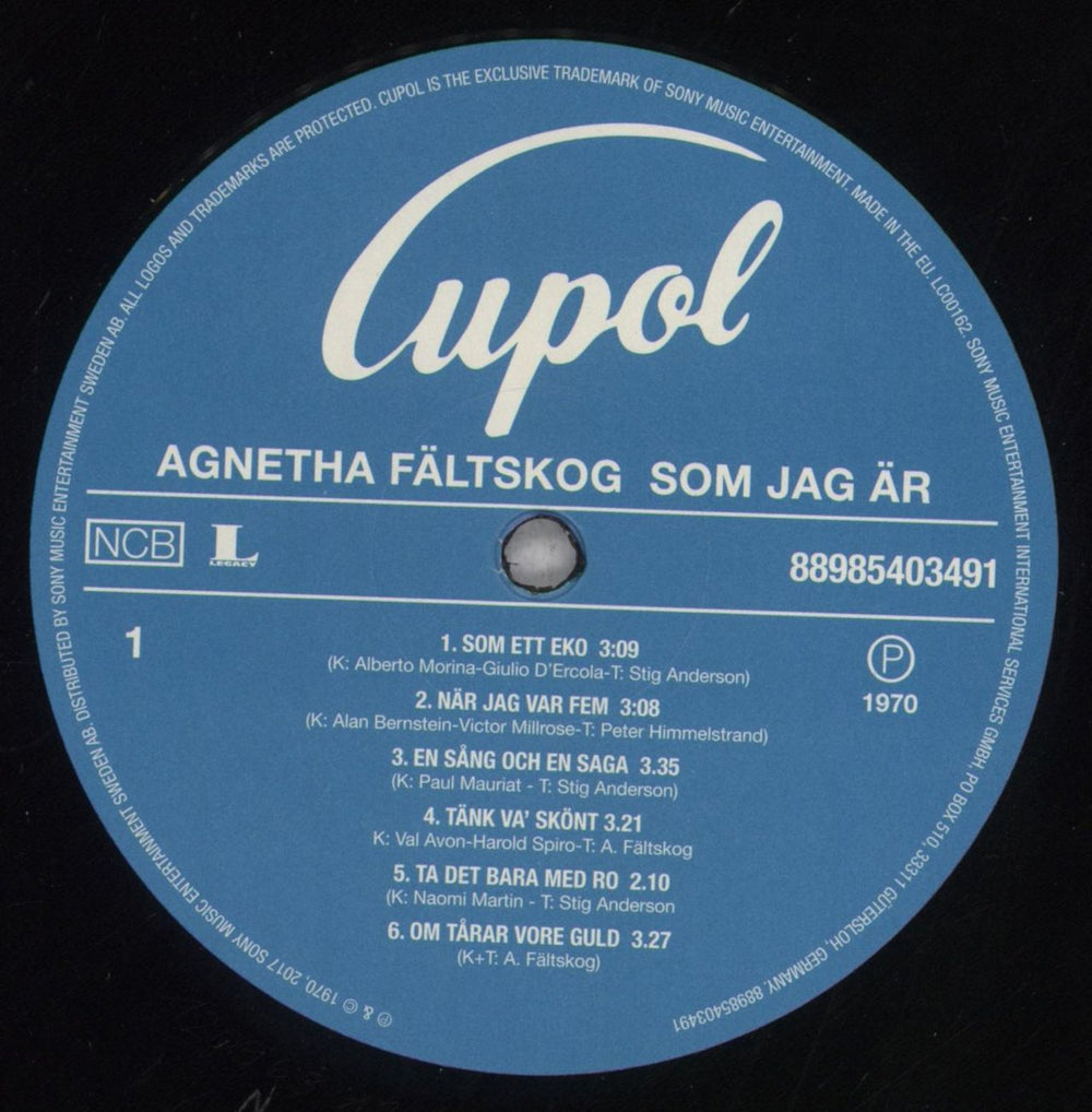 Agnetha Fältskog Som Jag Ar -  RSD17 - 180gram Vinyl - Sealed Swedish vinyl LP album (LP record) AGNLPSO846295