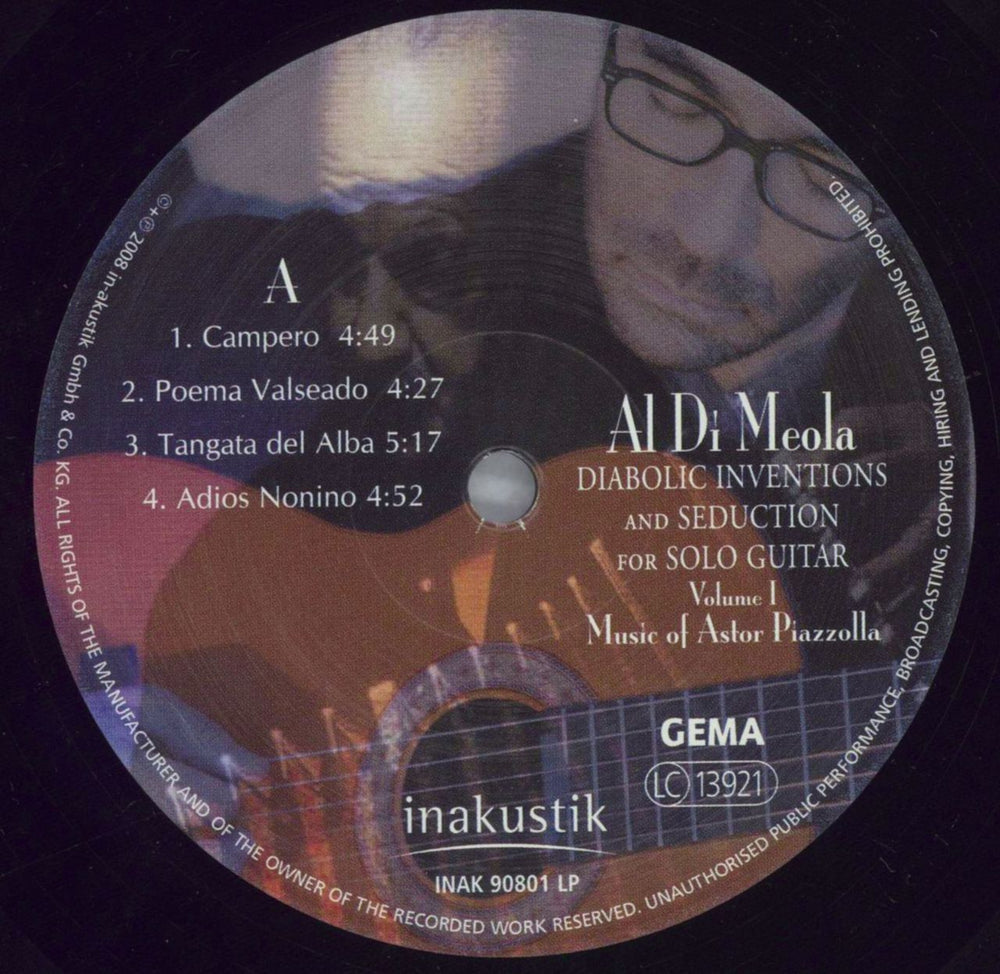 Al Di Meola Diabolic Inventions And Seduction For Solo Guitar Volume I - 180gm Vinyl German vinyl LP album (LP record) AL5LPDI823620