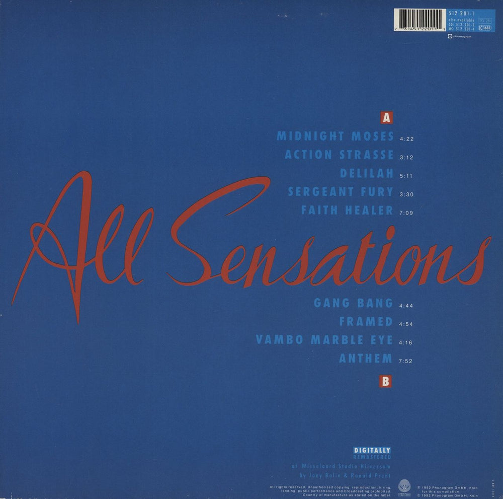 Alex Harvey (UK) All Sensations German vinyl LP album (LP record)