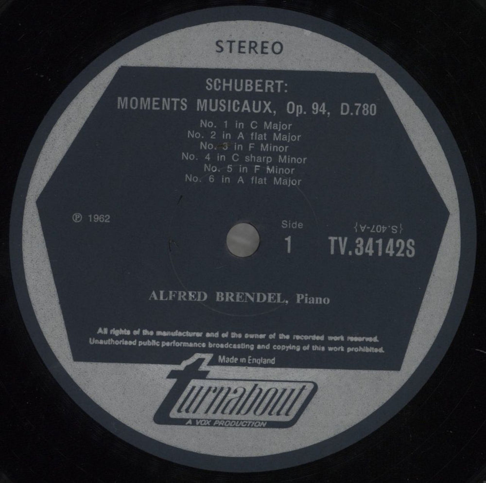 Alfred Brendel Schubert: Moments Musicaux / Three Pieces UK vinyl LP album (LP record) F6GLPSC525574