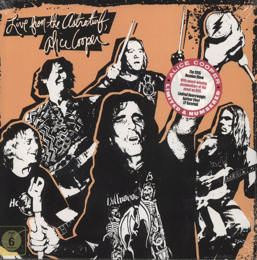 Alice Cooper Live From The Astroturf - Apricot Vinyl + DVD - Shrink UK vinyl LP album (LP record) 0217874EMU