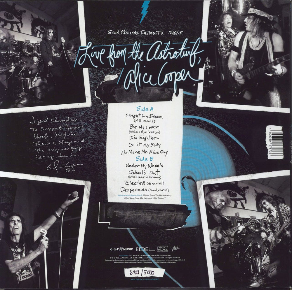 Alice Cooper Live From The Astroturf - Blue Vinyl + DVD UK vinyl LP album (LP record) COOLPLI837825