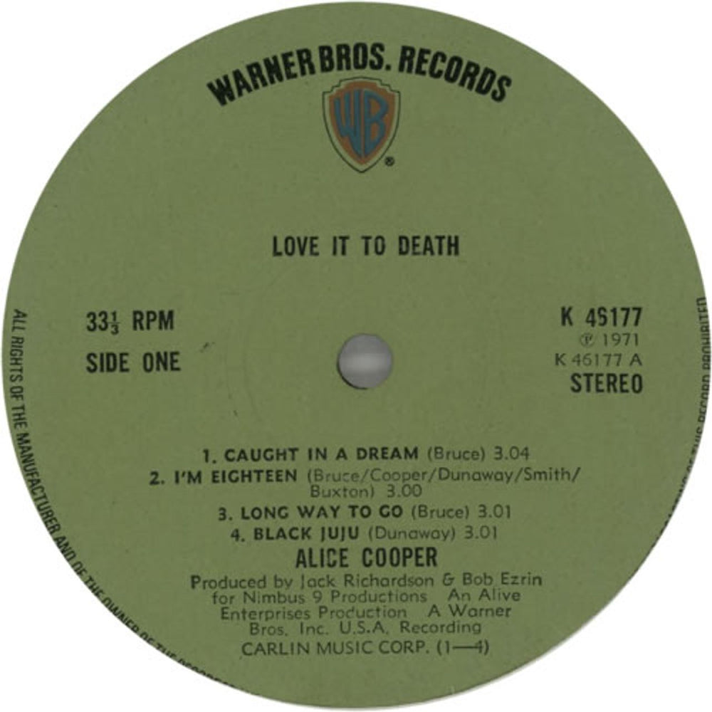 Alice Cooper Love It To Death - Green Label - EX UK vinyl LP album (LP record) COOLPLO391708