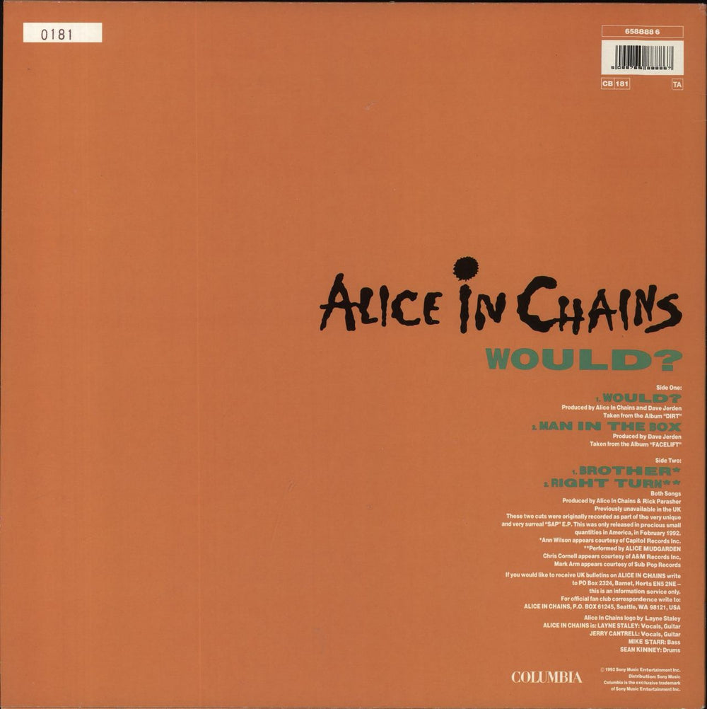 Alice In Chains Would? - Green Vinyl UK 12" vinyl single (12 inch record / Maxi-single) 5099765888867