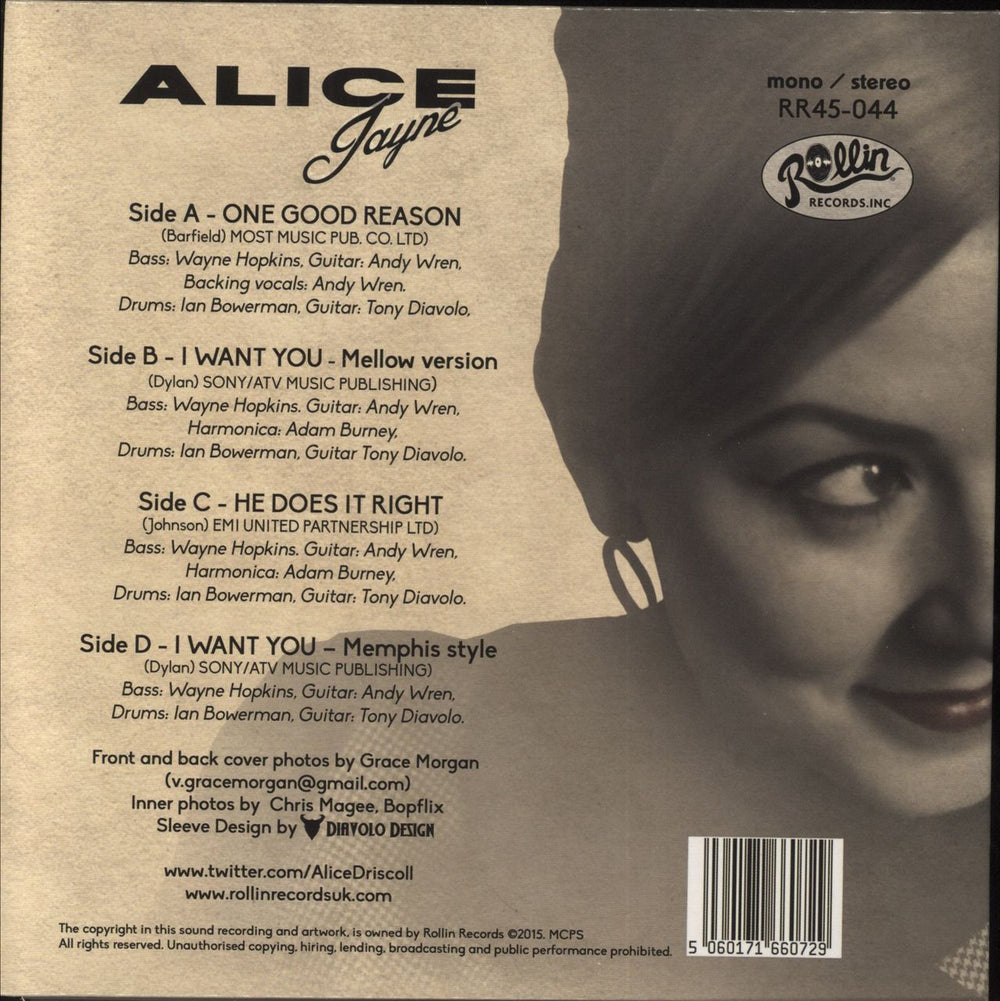 Alice Jayne One Good Reason UK 7" vinyl single (7 inch record / 45) 5060171660729