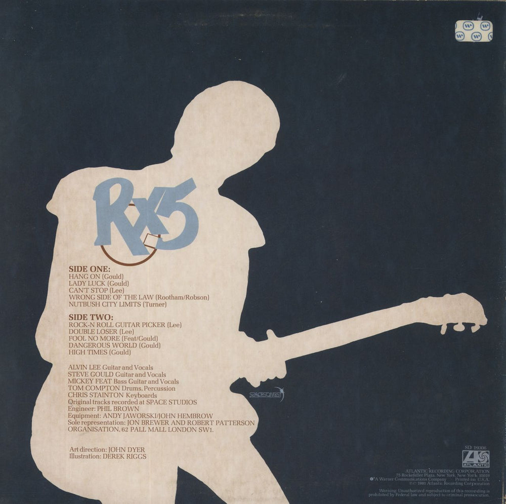 Alvin Lee RX5 US Promo vinyl LP album (LP record)