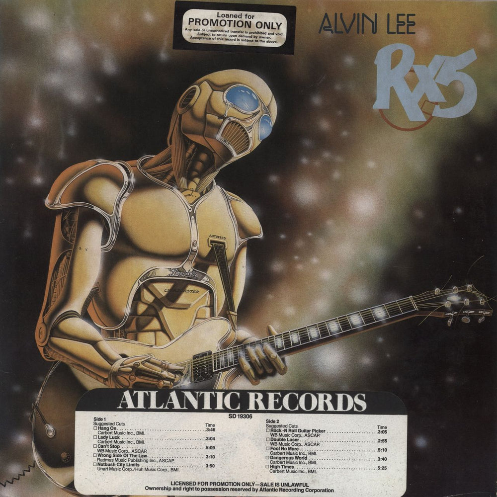 Alvin Lee RX5 US Promo vinyl LP album (LP record) SD19306