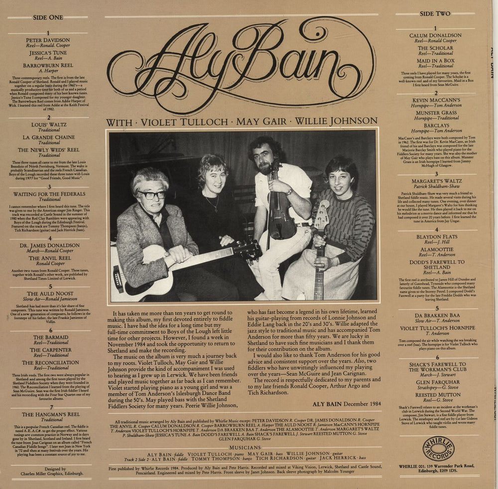 Aly Bain Aly Bain UK vinyl LP album (LP record)