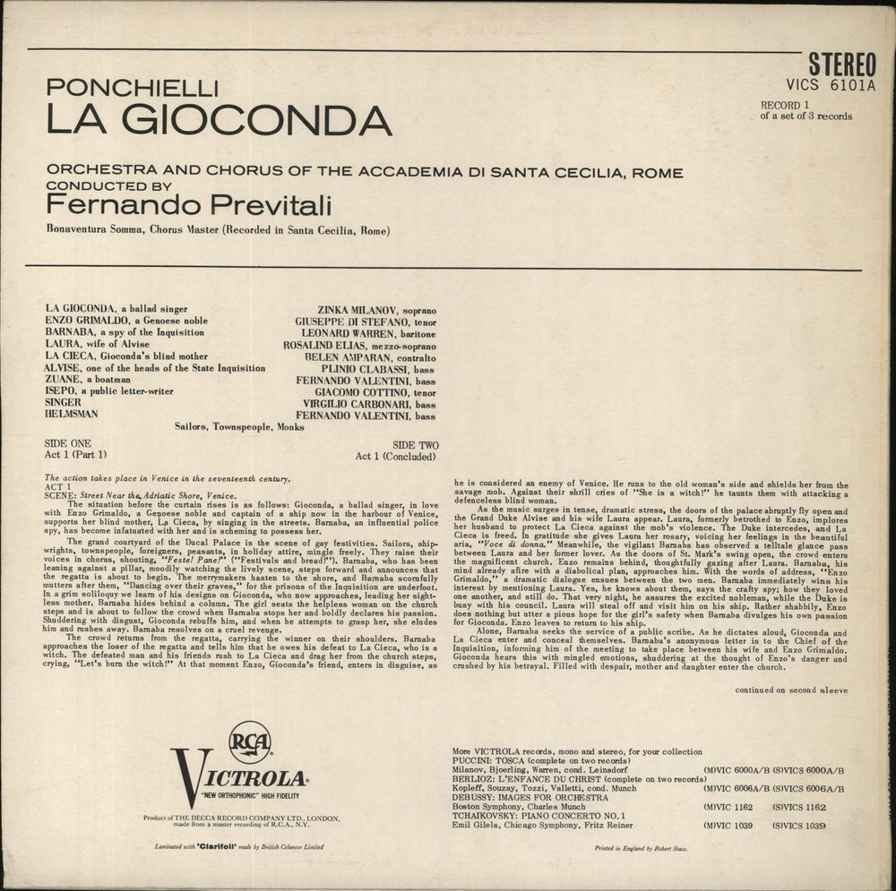 Amilcare Ponchielli Ponchielli: La Gioconda UK 3-LP vinyl record set (Triple LP Album)