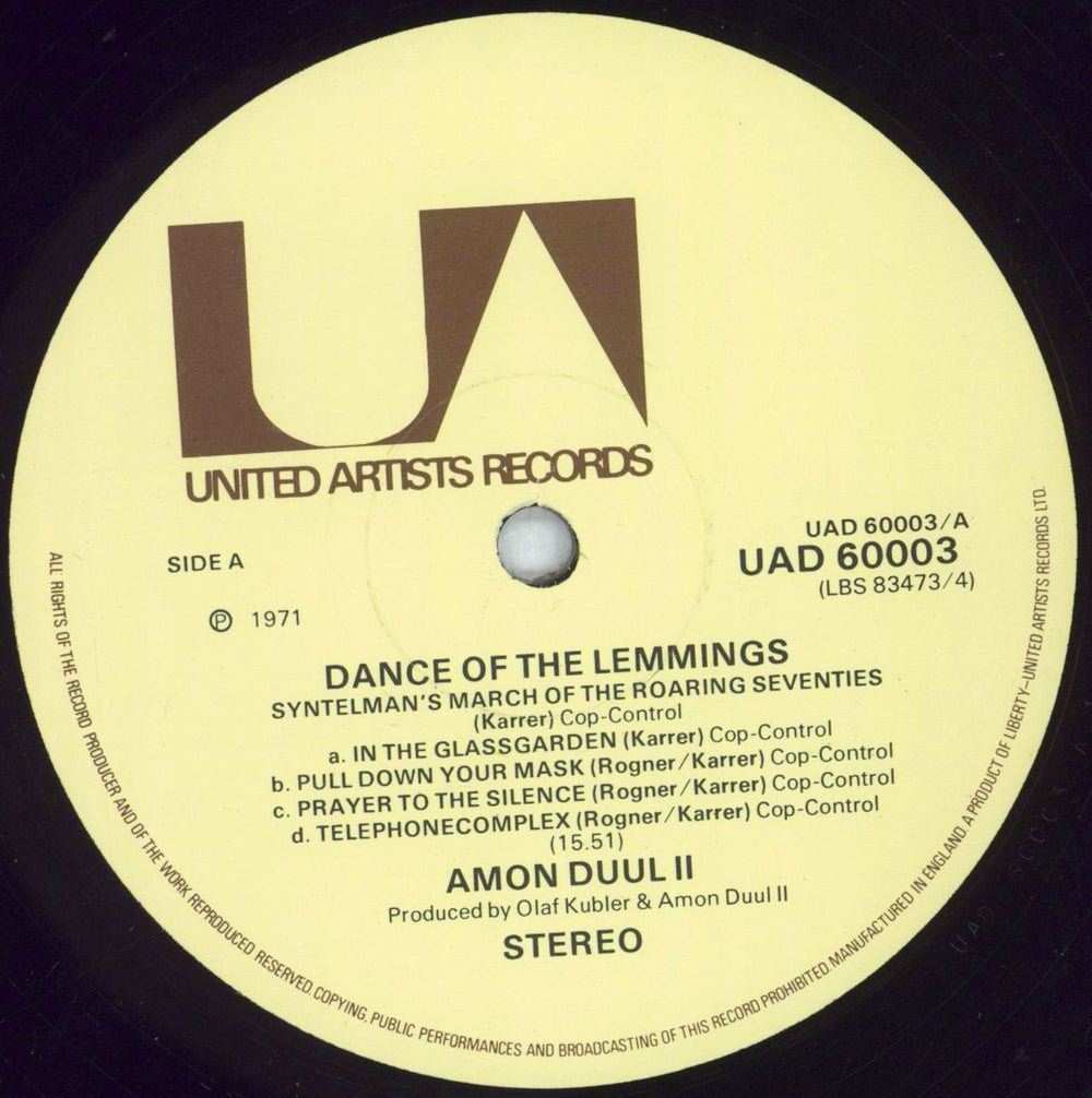 Amon Düül Dance Of The Lemmings - 1st - VG/EX UK 2-LP vinyl record set (Double LP Album) AMO2LDA606539