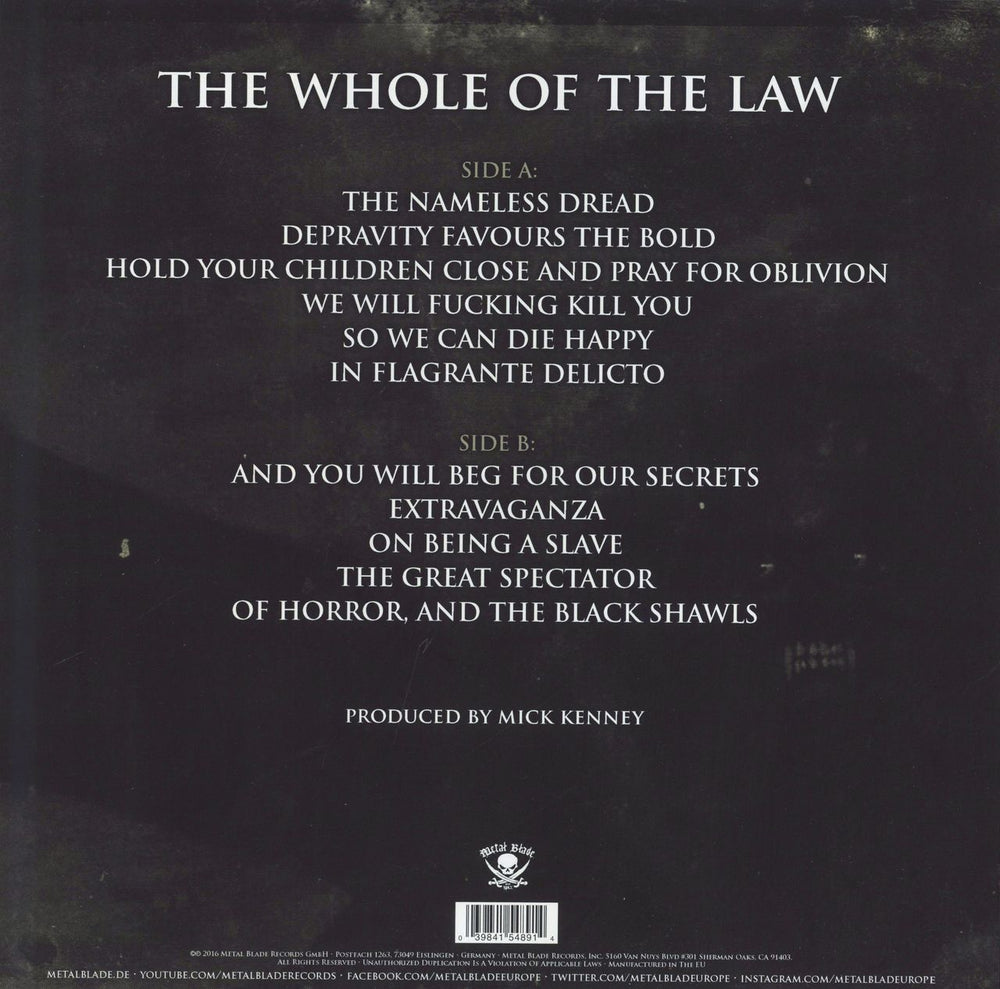 Anaal Nathrakh The Whole of the Law German vinyl LP album (LP record)